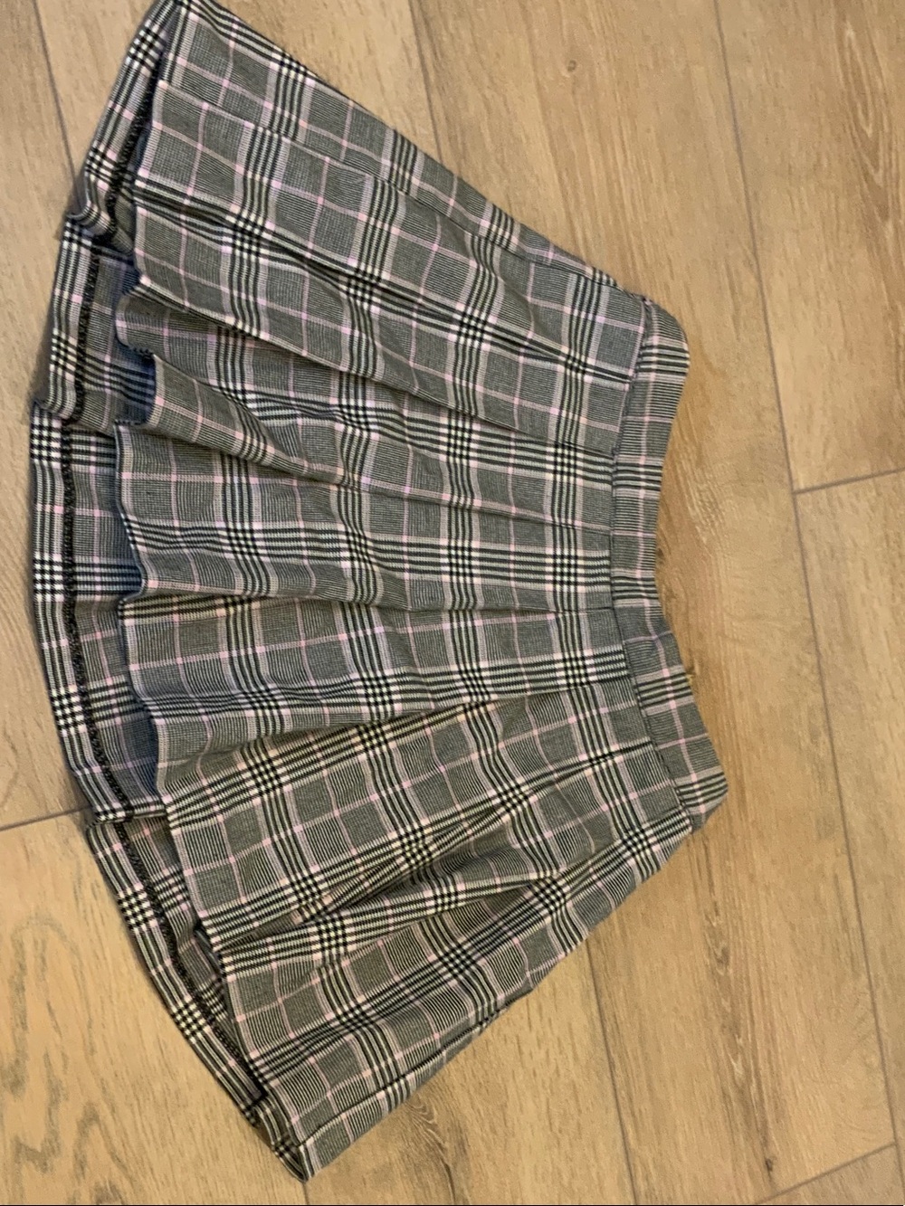 Target Plaid Pleated Skirt - Gray and Pink